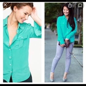 Teal Blythe Blouse Jcrew sz 6